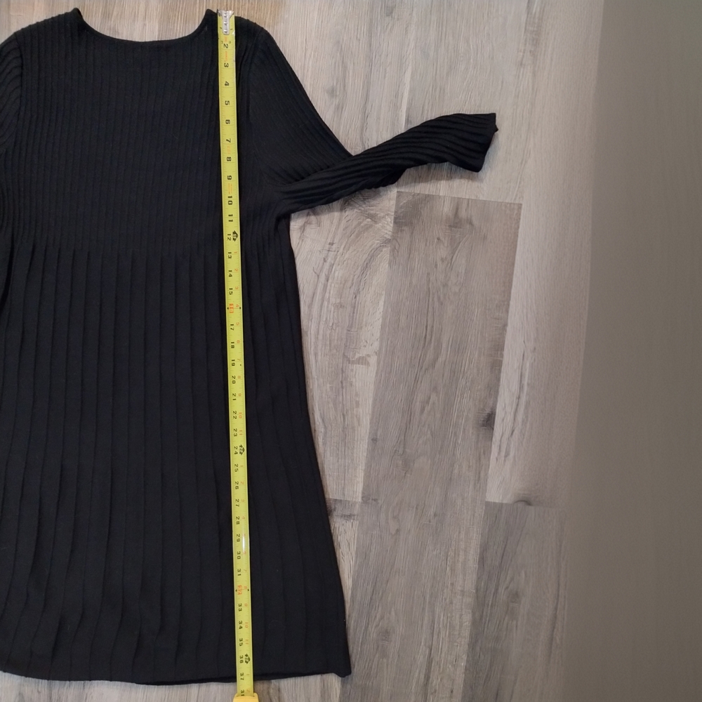 Eileen Fisher Italian Wool Ribbed Scoop Neck Dress - Picture 8 of 10